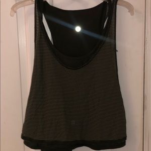 Dark green double layer Lululemon athletic top